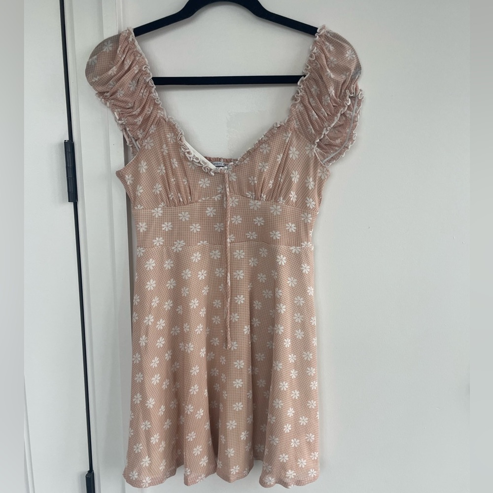 Urban Outfitters Floral Babydoll Light Pink Dress Size Medium